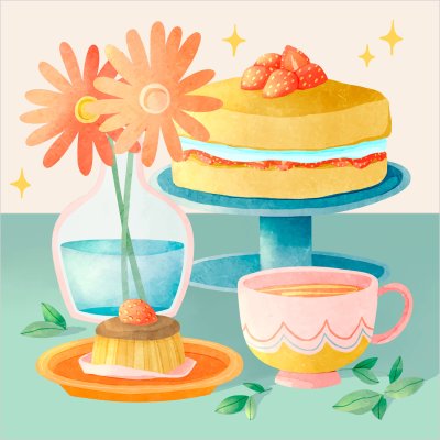 постеры Торт и чай